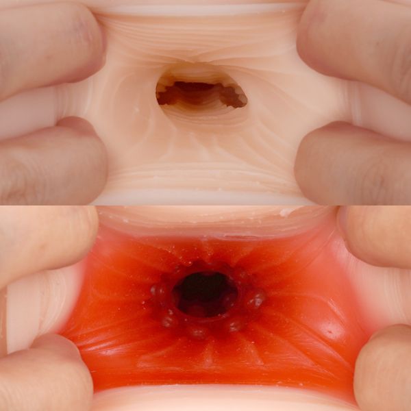 Vaginal and anal hole entrance close up